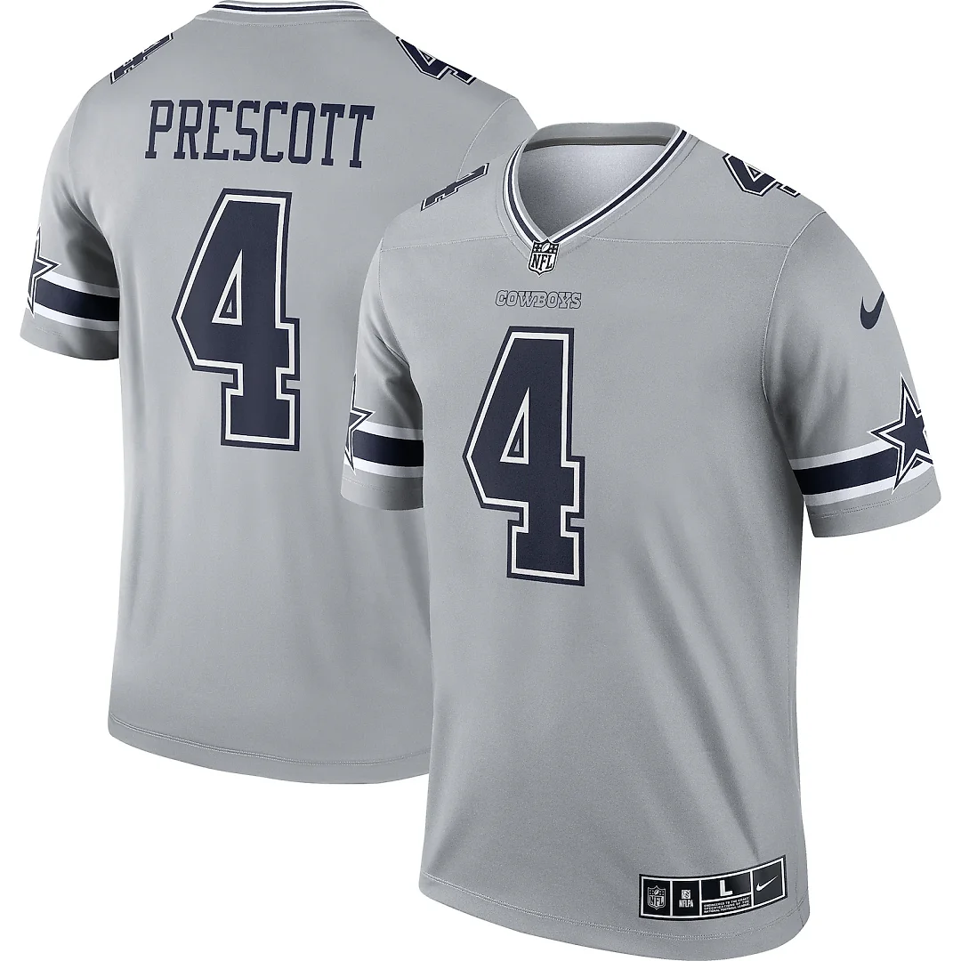 Zennovawear Dak Prescott Dallas Cowboys Inverted Legend Player Performance Top - Gray