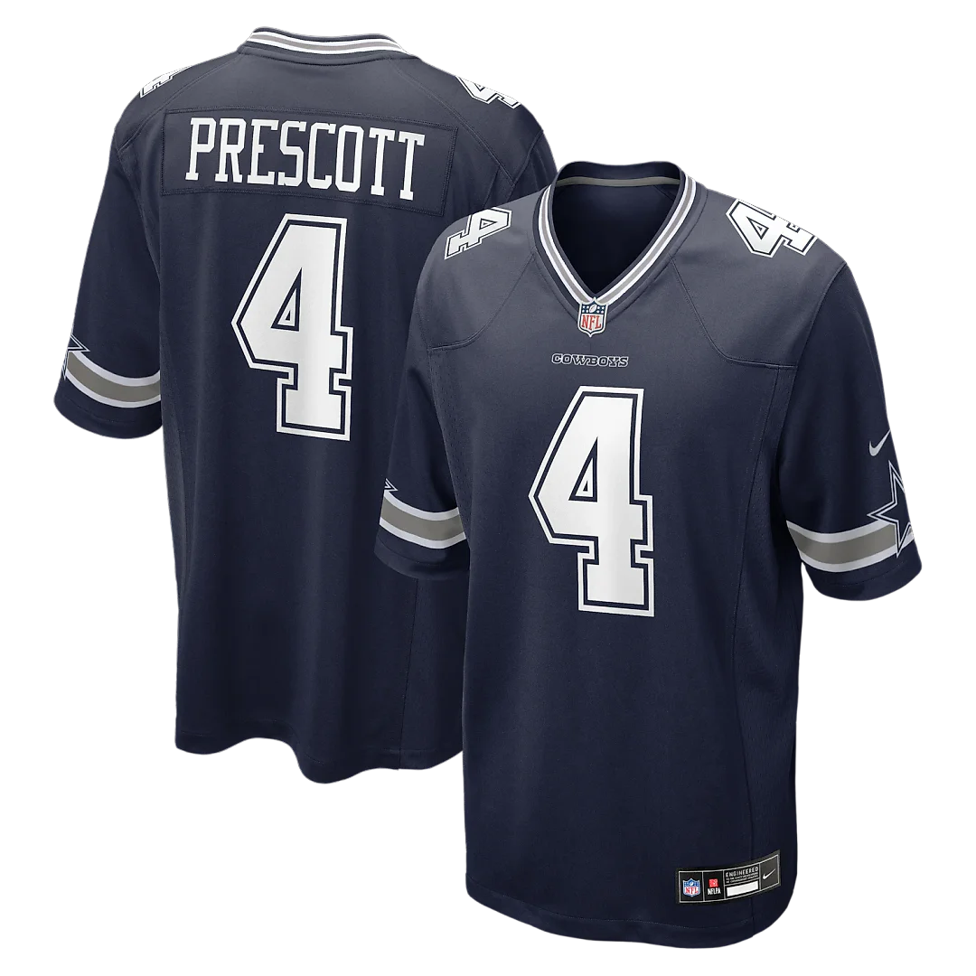 Zennovawear Dak Prescott Dallas Cowboys Game Team Jersey - Navy