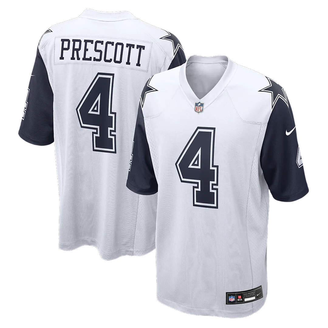 Zennovawear Dak Prescott Dallas Cowboys Alternate Game Team Jersey - White