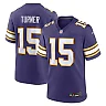 Zennovawear Dallas Turner Minnesota Vikings Alternate Game Jersey - Purple