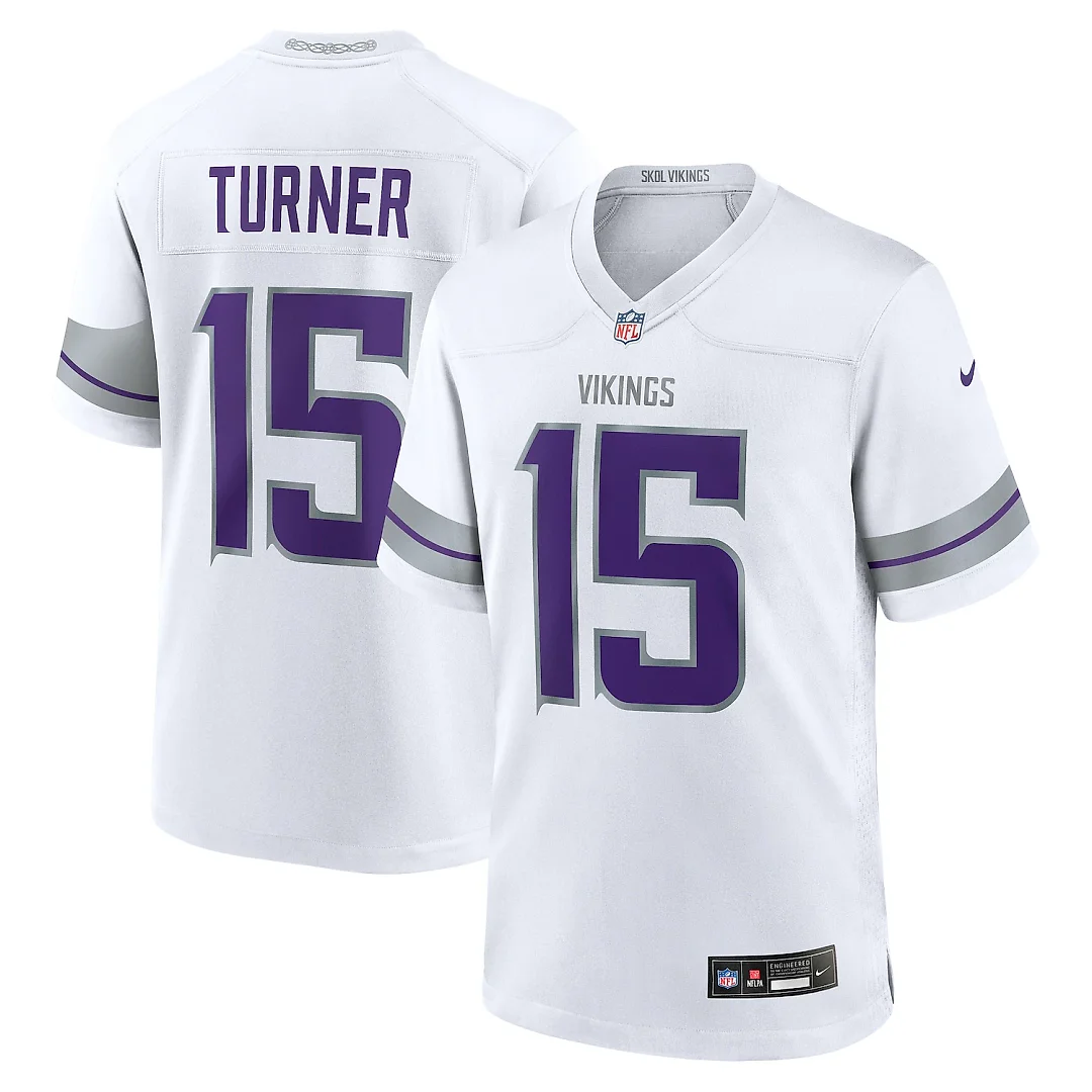 Zennovawear Dallas Turner Minnesota Vikings Alternate Game Jersey - White