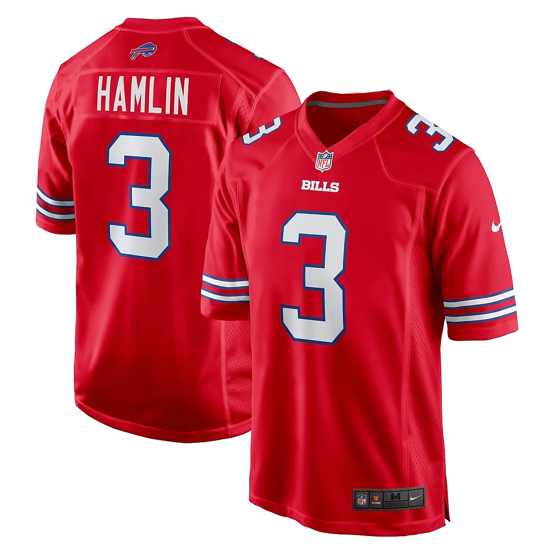 Zennovawear Damar Hamlin Buffalo Bills Alternate Game Jersey - Red