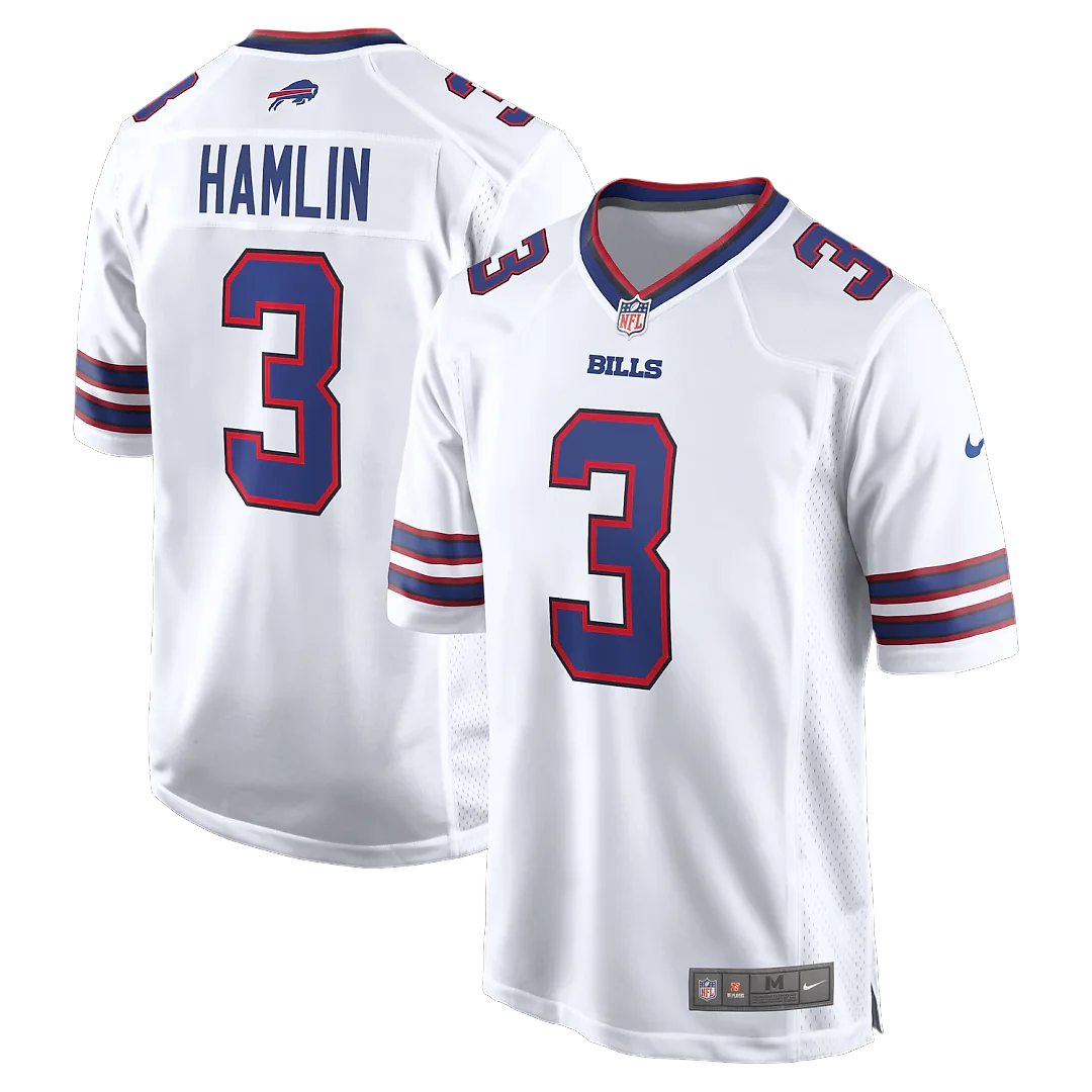 Zennovawear Damar Hamlin Buffalo Bills Game Jersey - White