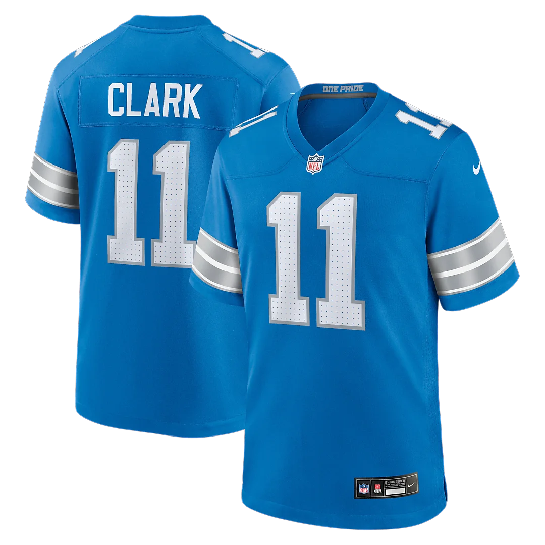Zennovawear Damone Clark Detroit Lions Team Game Jersey - Blue