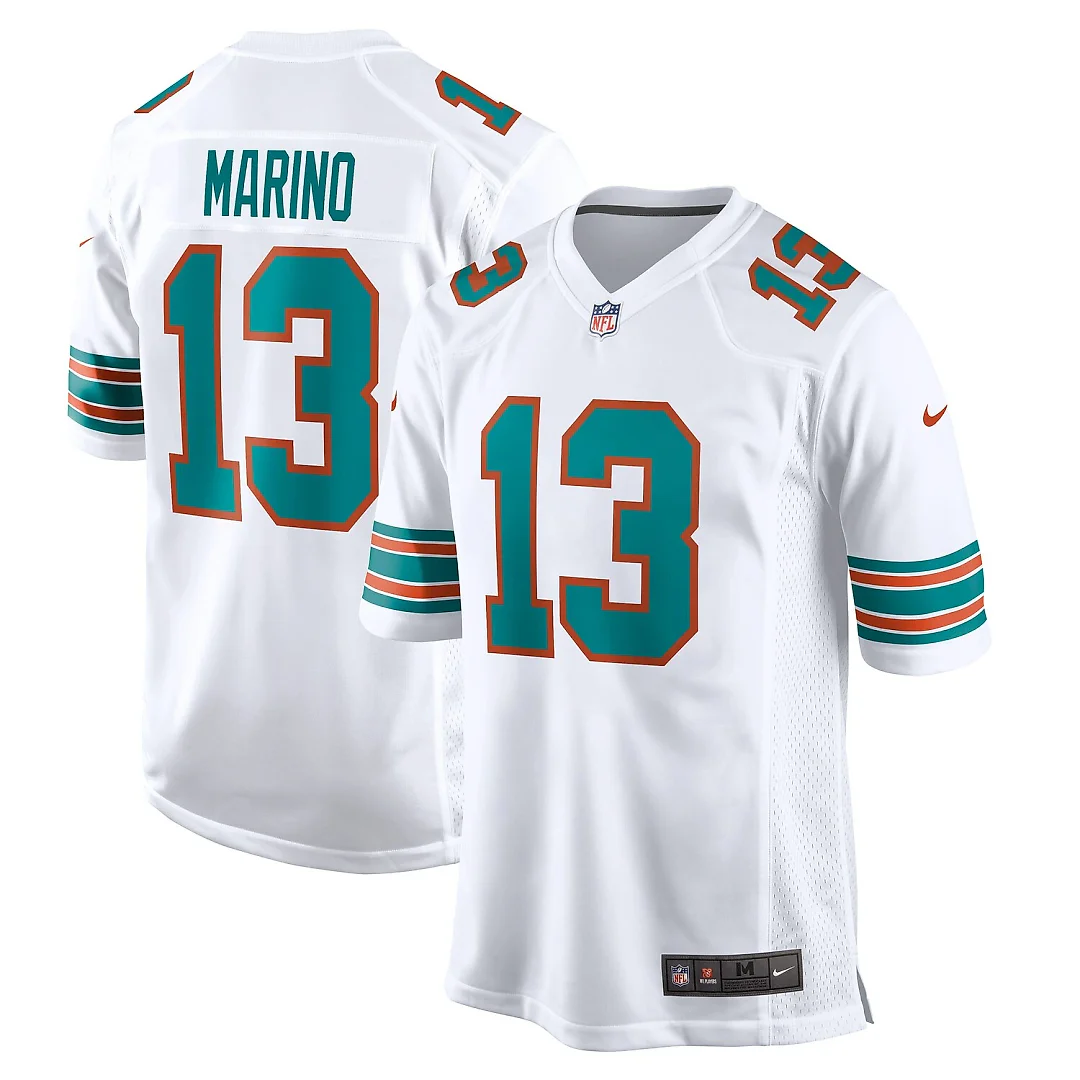 Zennovawear Dan Marino Miami Dolphins Retired Player Jersey - White