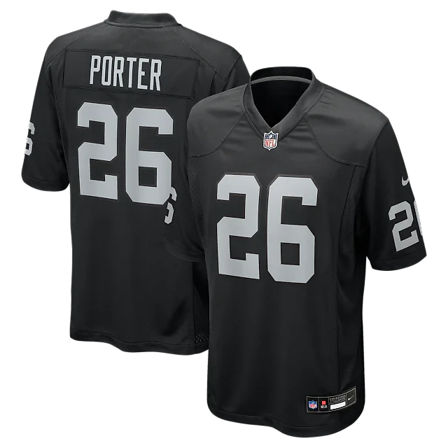 Zennovawear Darien Porter Las Vegas Raiders Team Game Jersey - Black