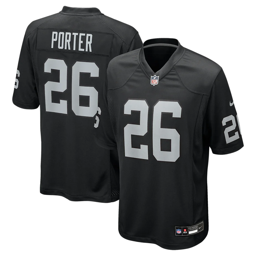 Zennovawear Darien Porter Las Vegas Raiders Team Game Jersey - Black