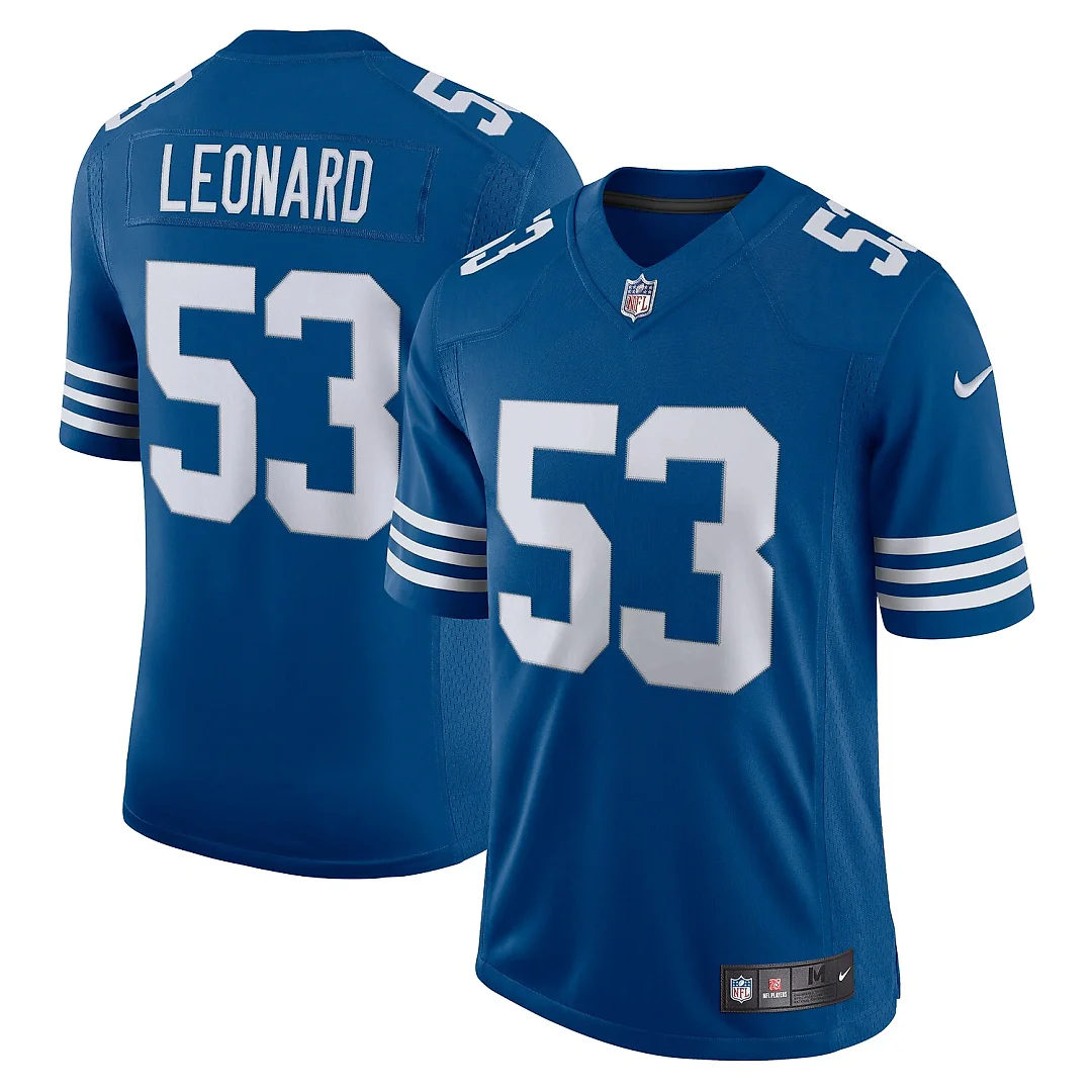 Zennovawear Men's Darius Leonard Royal Indianapolis Colts Alternate Vapor Limited Jersey