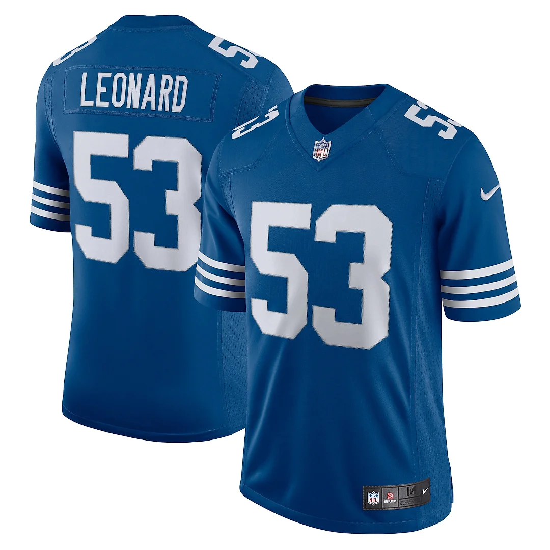 Zennovawear Men's Darius Leonard Royal Indianapolis Colts Alternate Vapor Limited Jersey