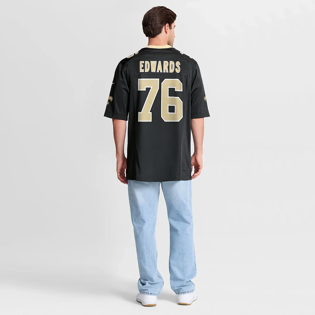 Zennovawear David Edwards New Orleans Saints Team Game Jersey - Black