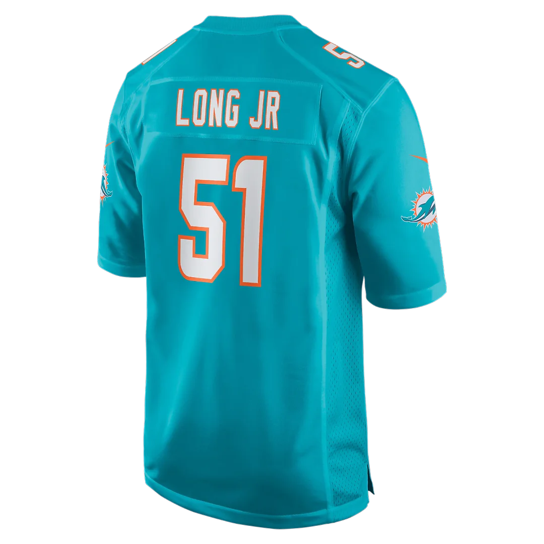 Zennovawear David Long Jr. Miami Dolphins Game Jersey - Aqua