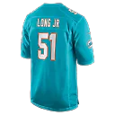 Zennovawear David Long Jr. Miami Dolphins Game Jersey - Aqua