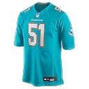 Zennovawear David Long Jr. Miami Dolphins Game Jersey - Aqua