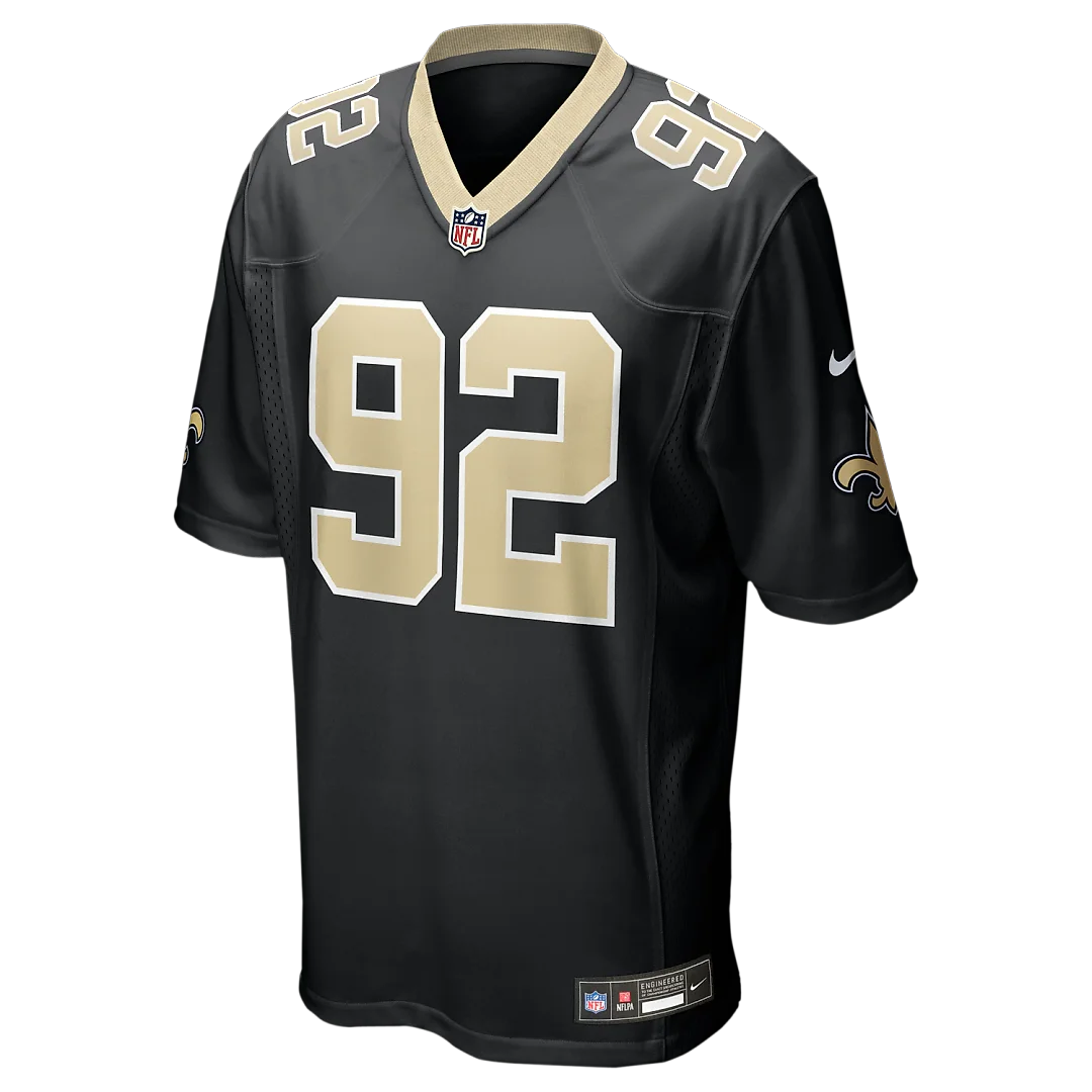 Zennovawear Davon Godchaux New Orleans Saints Team Game Jersey - Black