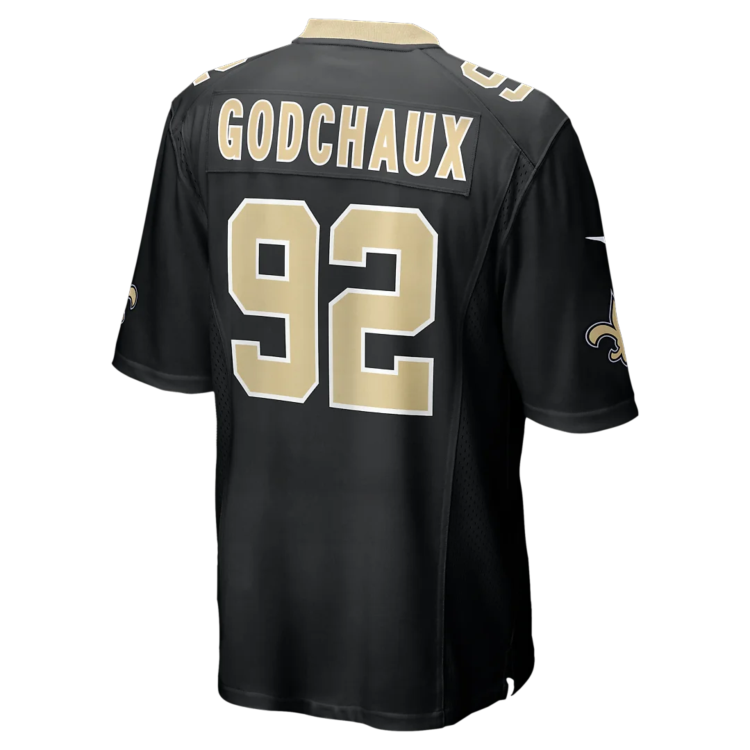 Zennovawear Davon Godchaux New Orleans Saints Team Game Jersey - Black