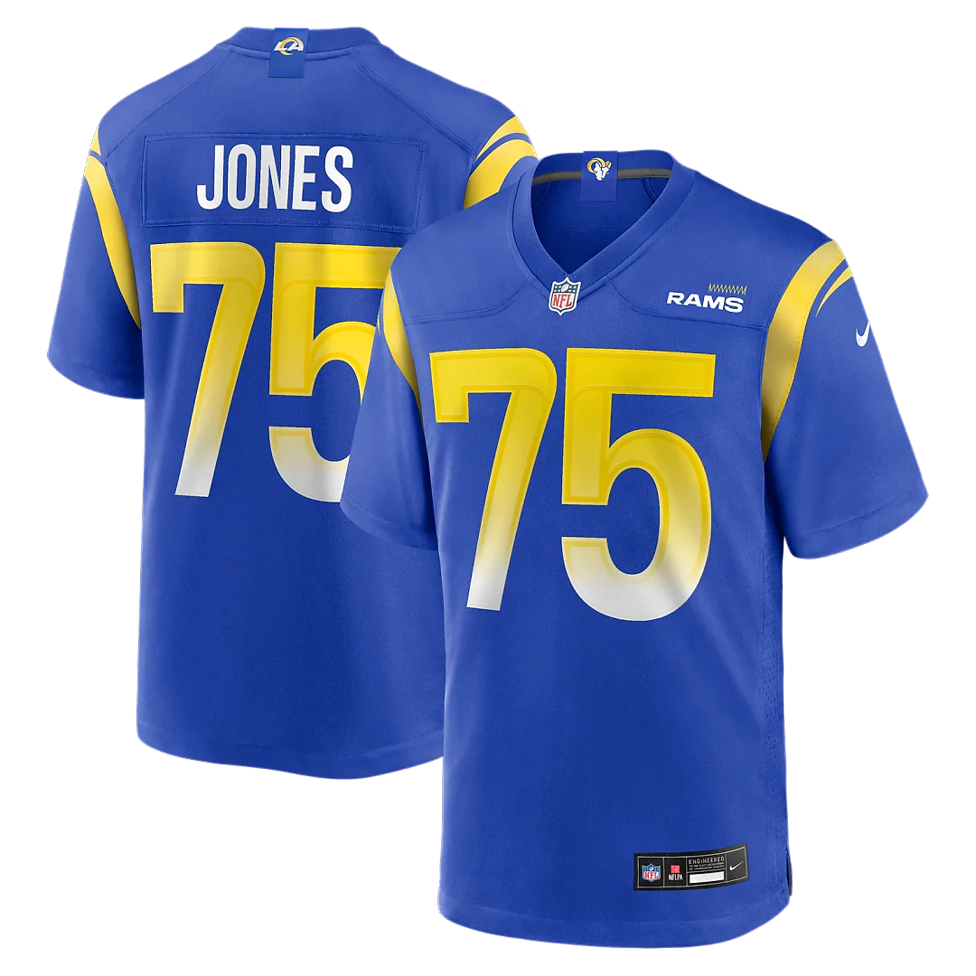 Zennovawear Deacon Jones Los Angeles Rams Game Retired Player Jersey - Royal