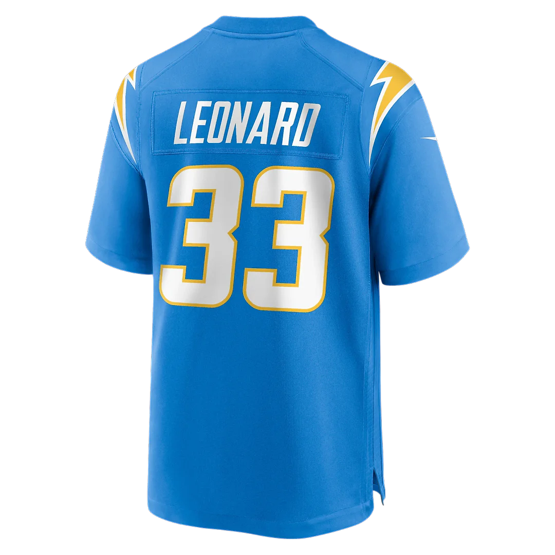 Zennovawear Deane Leonard Los Angeles Chargers Game Player Jersey - Powder Blue