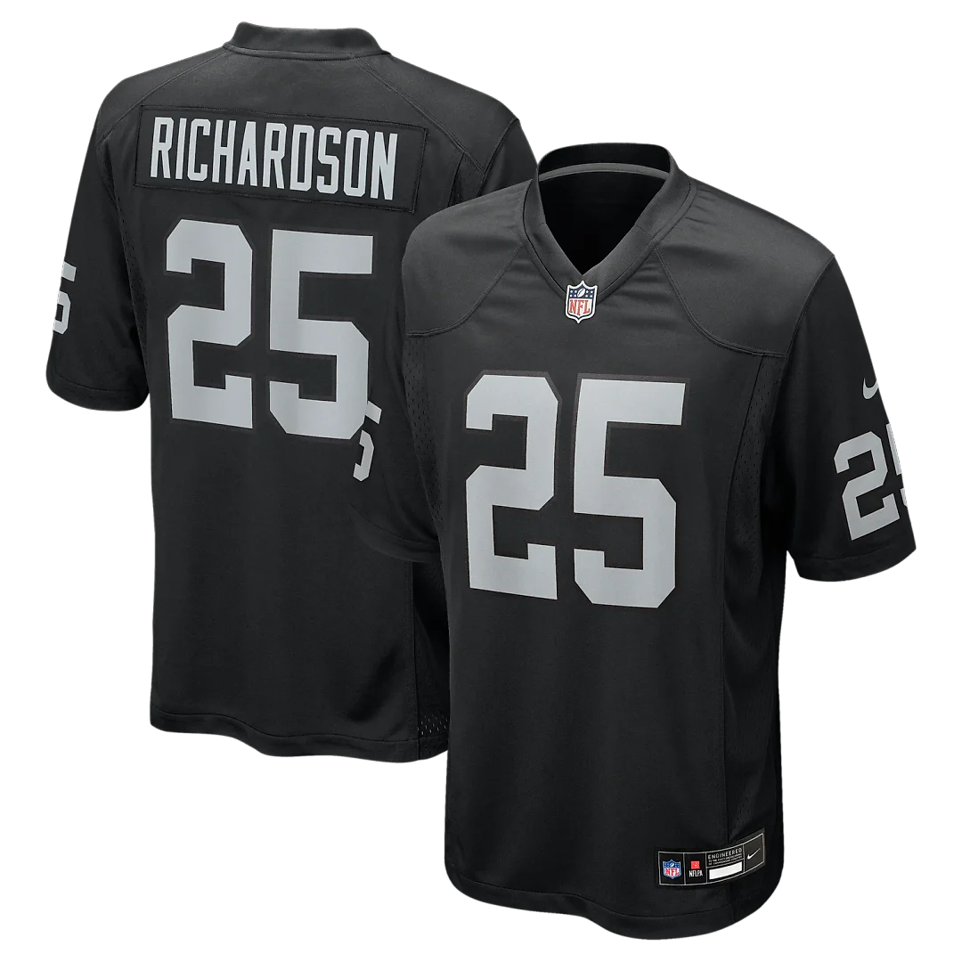Zennovawear Decamerion Richardson Las Vegas Raiders Team Game Jersey - Black