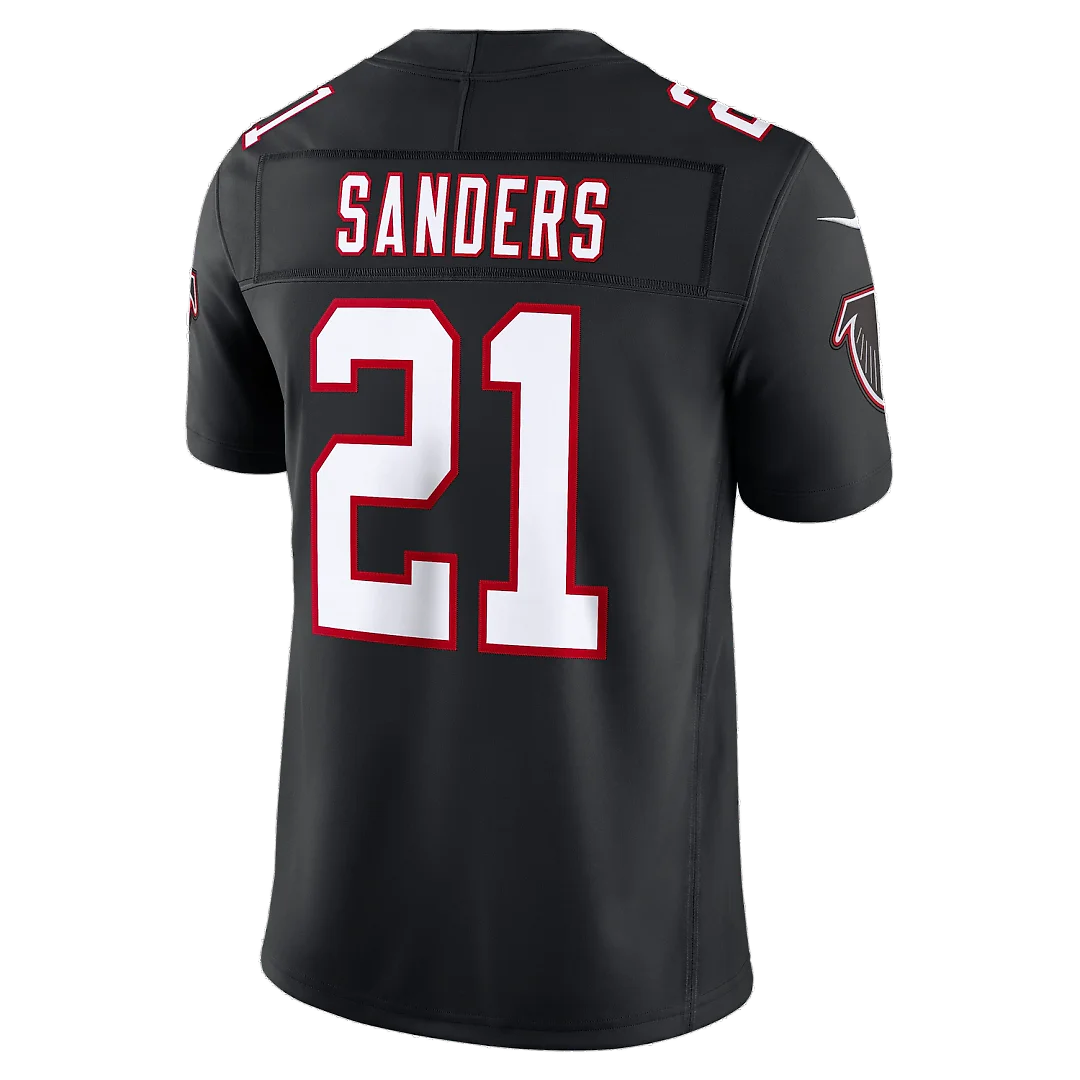 Zennovawear Deion Sanders Atlanta Falcons Alternate Throwback Vapor FUSE. Stitched Retired Limited Jersey - Black