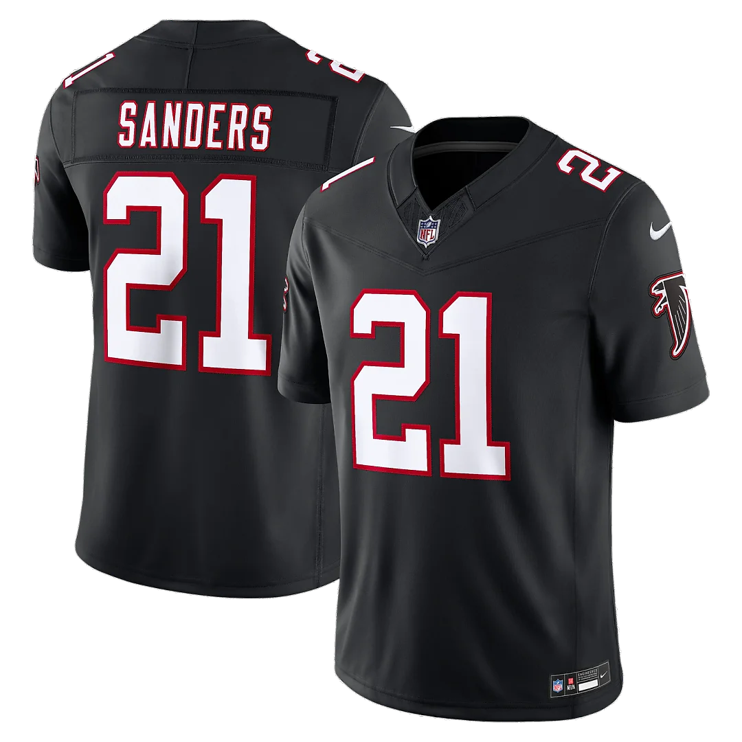 Zennovawear Deion Sanders Atlanta Falcons Alternate Throwback Vapor FUSE. Stitched Retired Limited Jersey - Black