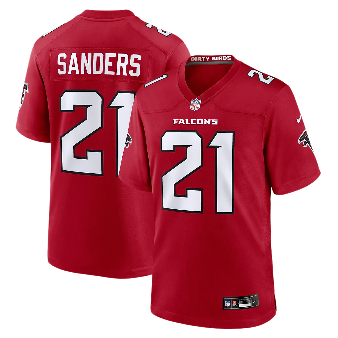Zennovawear Deion Sanders Atlanta Falcons Retired Player Game Jersey - Red