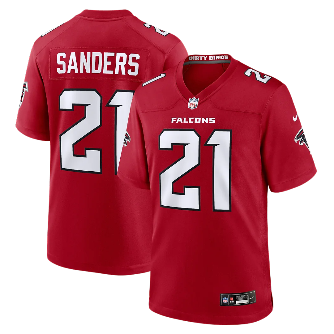 Zennovawear Deion Sanders Atlanta Falcons Retired Player Game Jersey - Red