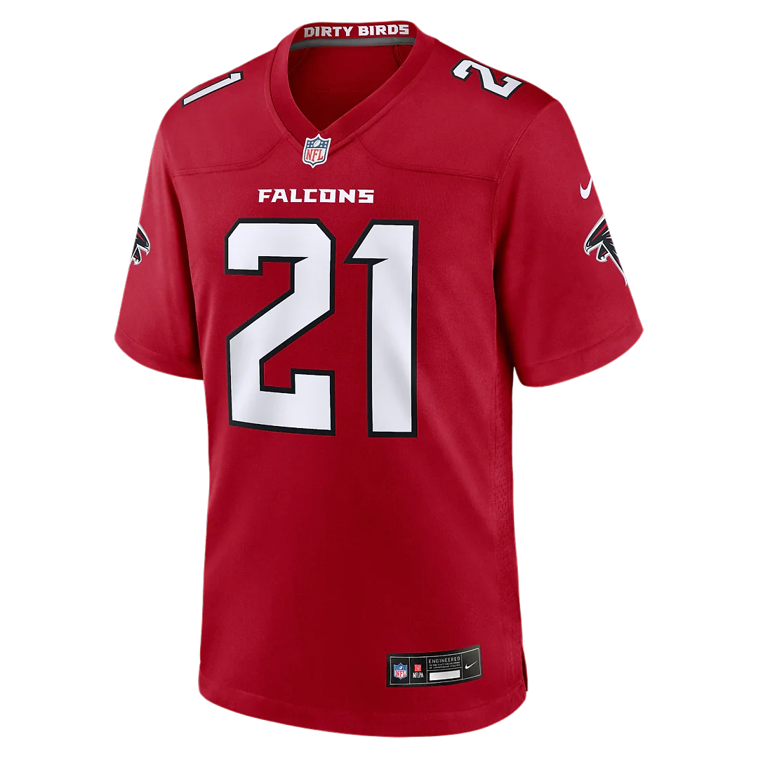 Zennovawear Deion Sanders Atlanta Falcons Retired Player Game Jersey - Red