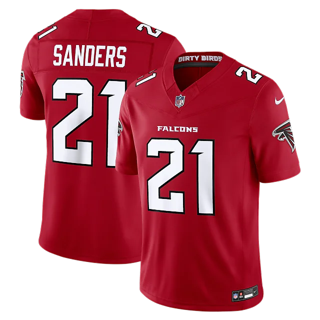 Zennovawear Deion Sanders Atlanta Falcons Team Vapor FUSE. Stitched Retired Limited Jersey - Red