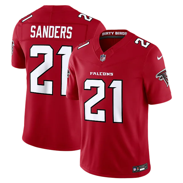 Zennovawear Deion Sanders Atlanta Falcons Team Vapor FUSE. Stitched Retired Limited Jersey - Red