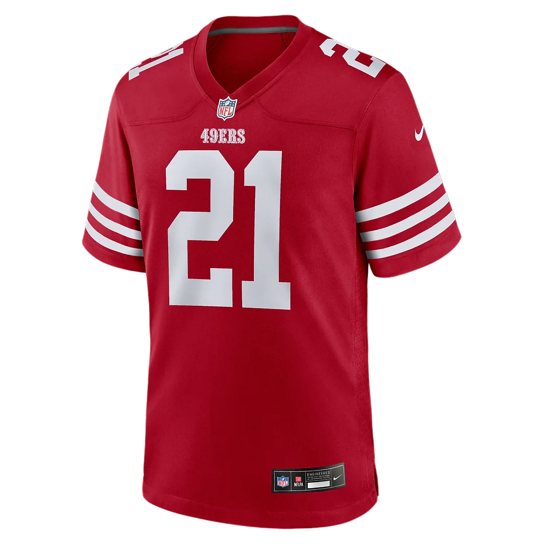 Zennovawear Deion Sanders San Francisco 49ers Team Retired Player Game Jersey - Scarlet
