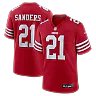 Zennovawear Deion Sanders San Francisco 49ers Team Retired Player Game Jersey - Scarlet