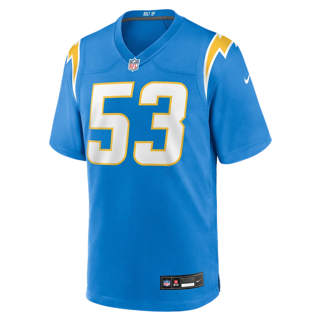 Zennovawear Del'Shawn Phillips Los Angeles Chargers Team Game Jersey - Powder Blue
