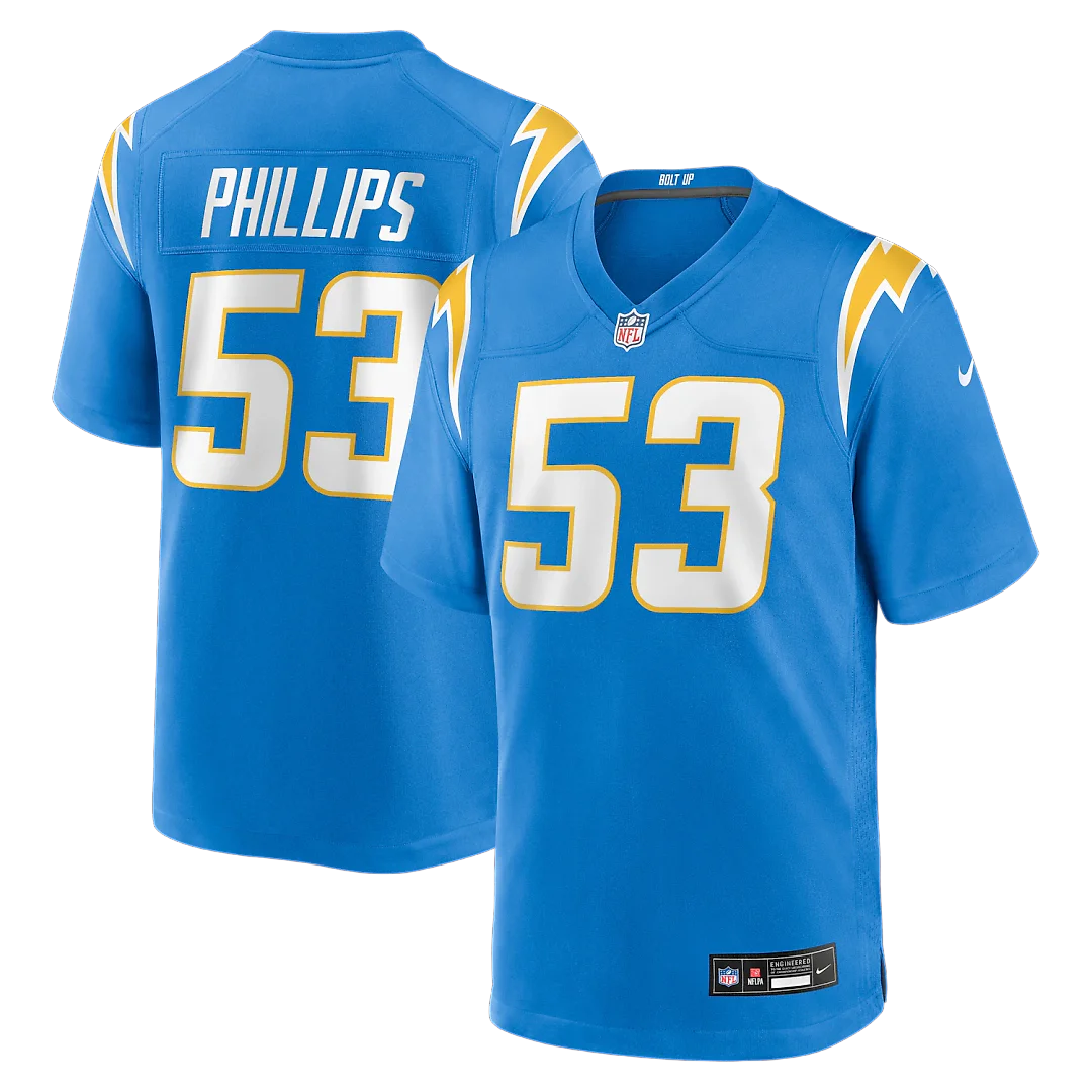 Zennovawear Del'Shawn Phillips Los Angeles Chargers Team Game Jersey - Powder Blue