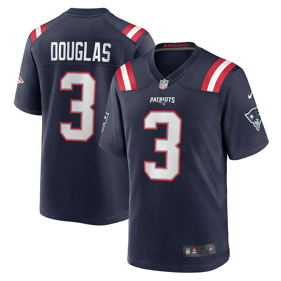Zennovawear Demario Douglas New England Patriots Game Jersey - Navy