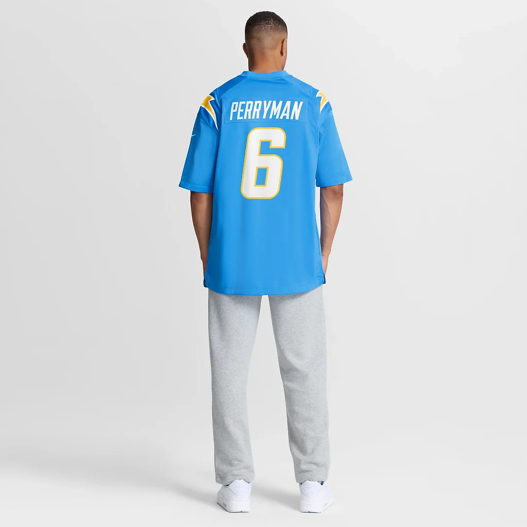 Zennovawear Denzel Perryman Los Angeles Chargers Team Game Jersey - Powder Blue