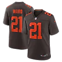 Zennovawear Denzel Ward Cleveland Browns Alpha Dawg Game Jersey - Brown