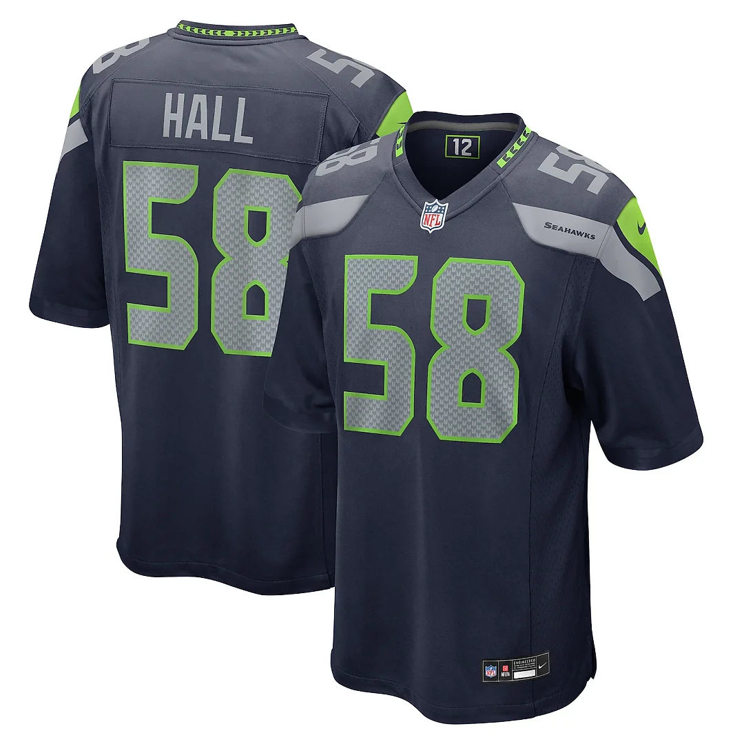 Zennovawear Derick Hall Seattle Seahawks Game Jersey - College Navy