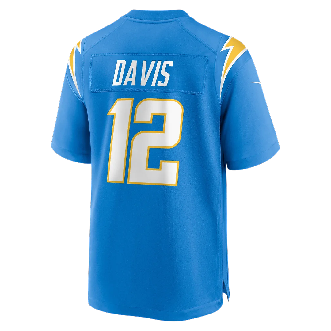 Zennovawear Derius Davis Los Angeles Chargers Team Game Jersey - Powder Blue