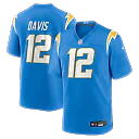 Zennovawear Derius Davis Los Angeles Chargers Team Game Jersey - Powder Blue