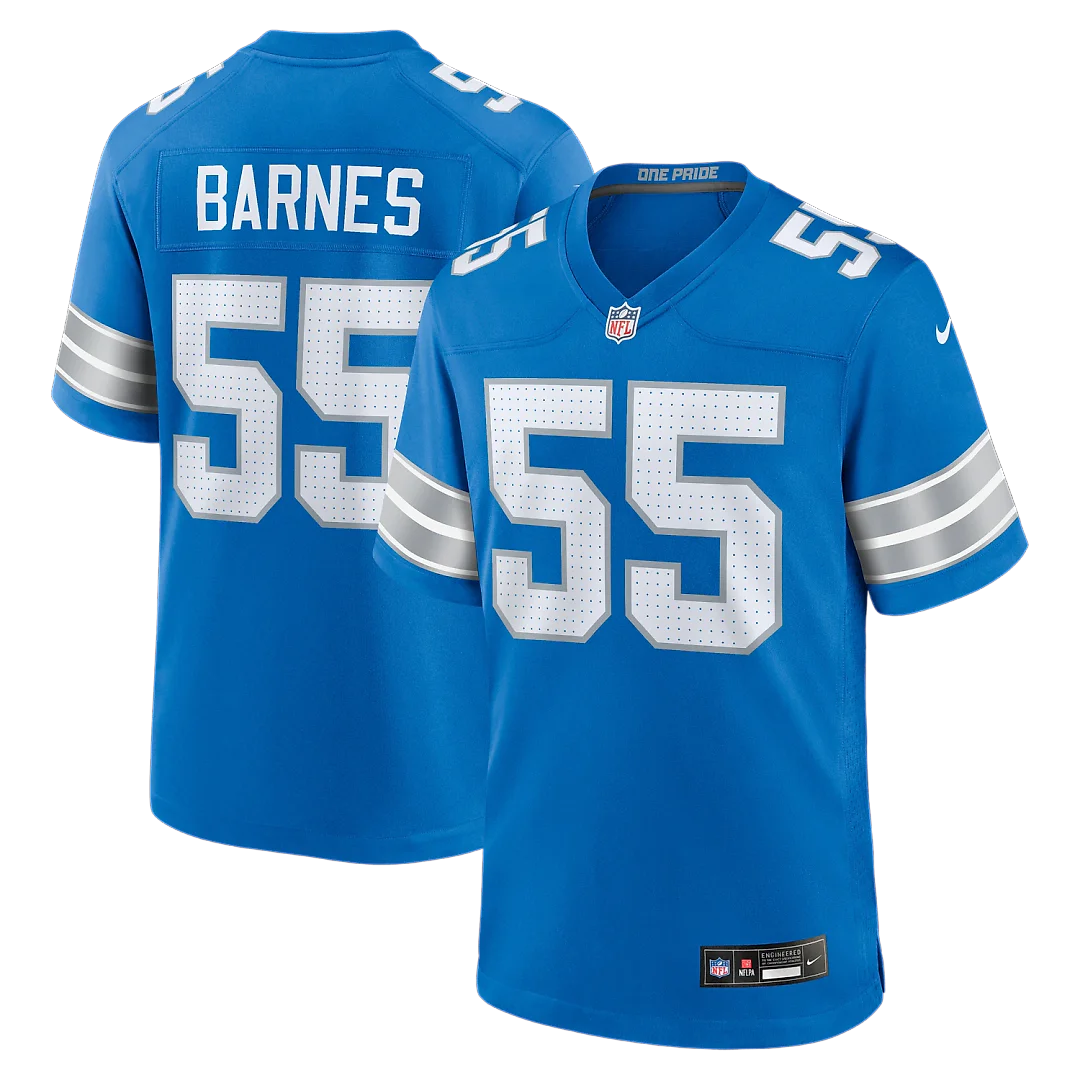 Zennovawear Derrick Barnes Detroit Lions Team Game Jersey - Blue