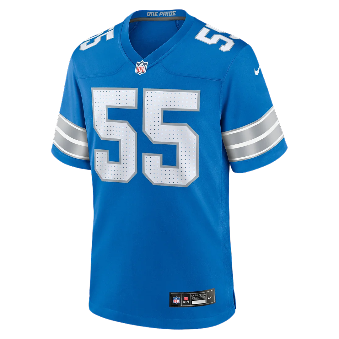 Zennovawear Derrick Barnes Detroit Lions Team Game Jersey - Blue