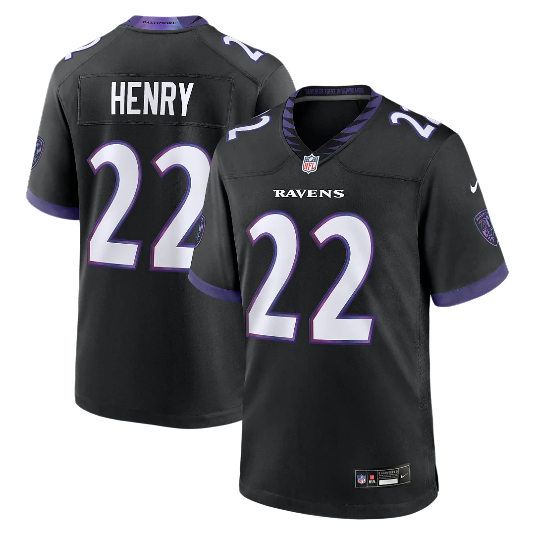 Zennovawear Derrick Henry Baltimore Ravens Alternate Game Jersey - Black