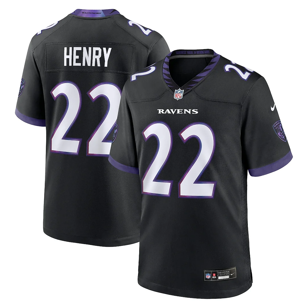 Zennovawear Derrick Henry Baltimore Ravens Alternate Game Jersey - Black