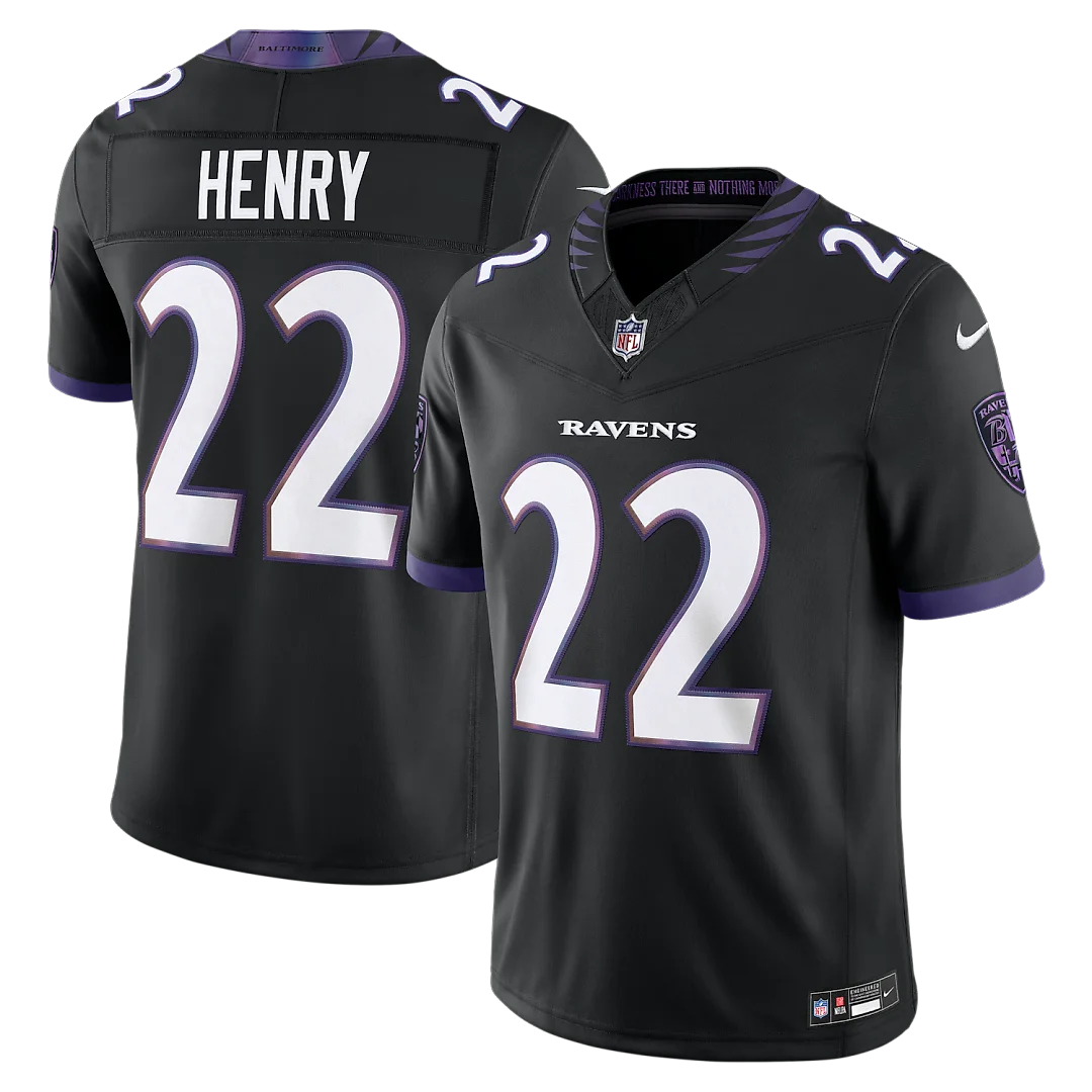 Zennovawear Derrick Henry Baltimore Ravens Alternate Alternate Vapor FUSE. Stitched Limited Jersey - Black