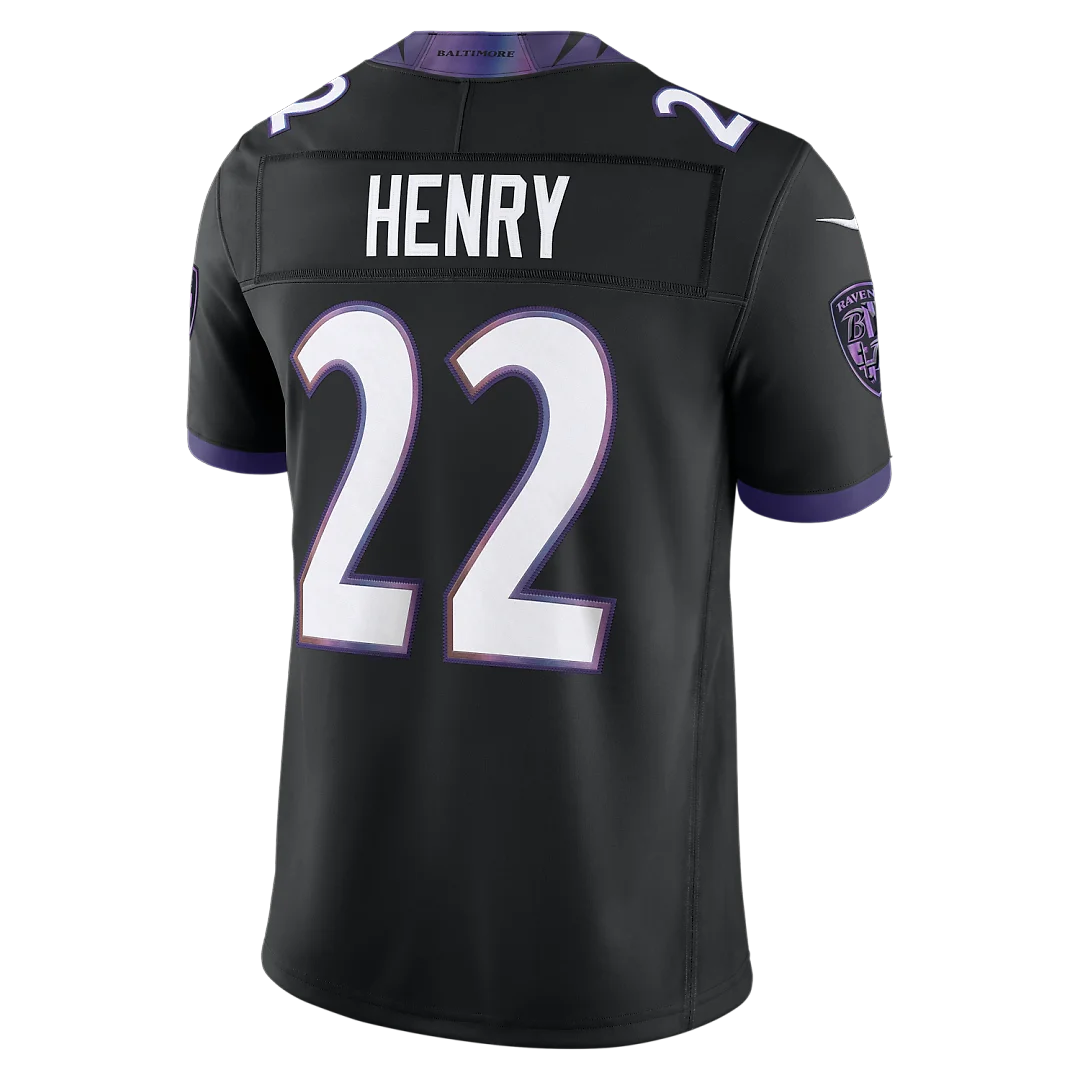 Zennovawear Derrick Henry Baltimore Ravens Alternate Alternate Vapor FUSE. Stitched Limited Jersey - Black