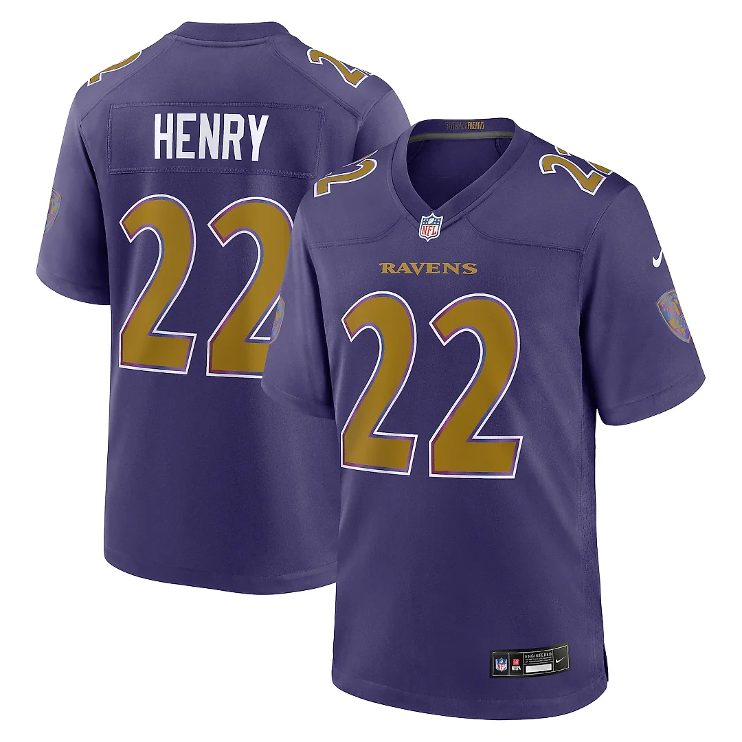 Zennovawear Derrick Henry Baltimore Ravens Alternate Game Jersey - Purple