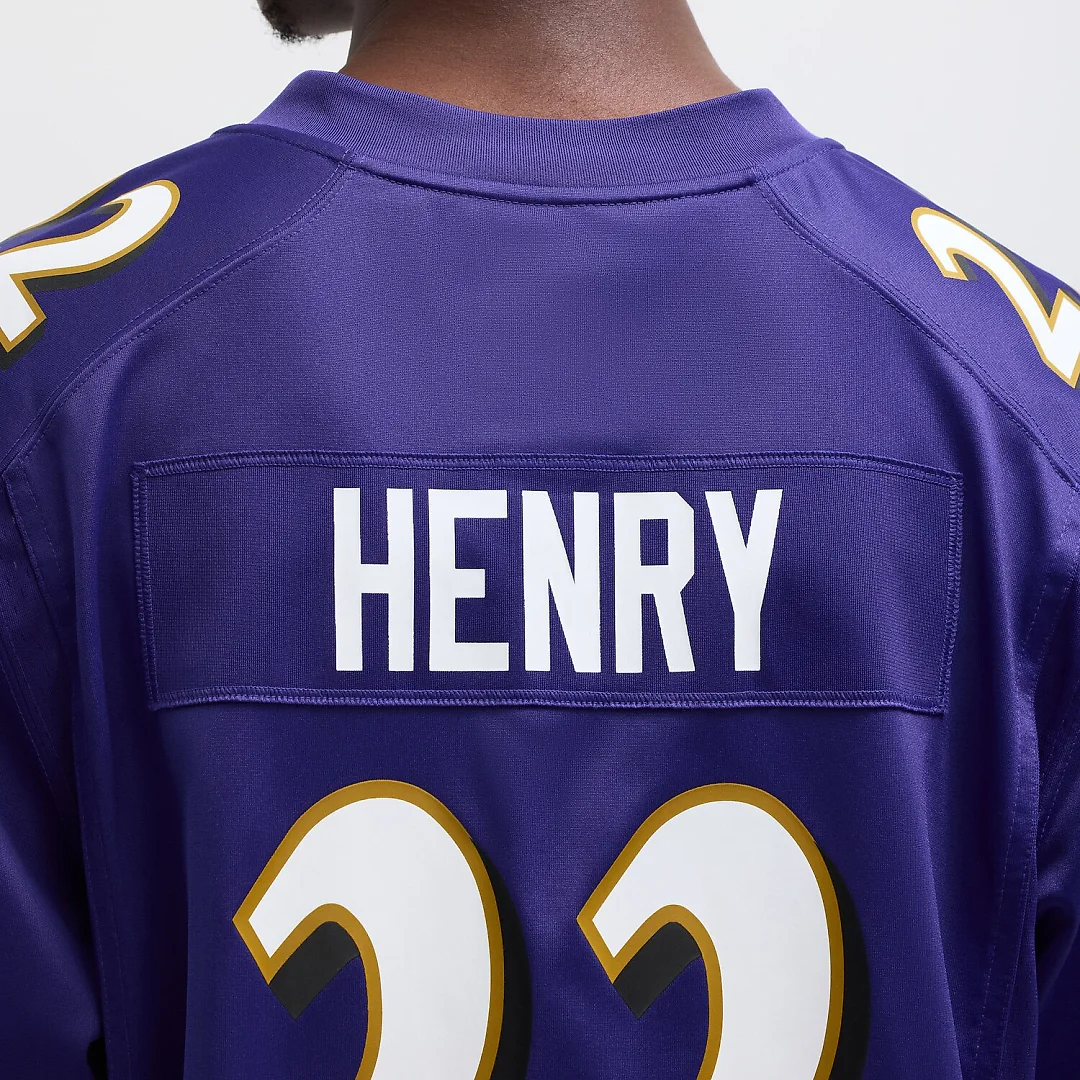 Zennovawear Derrick Henry Baltimore Ravens Game Player Jersey - Purple