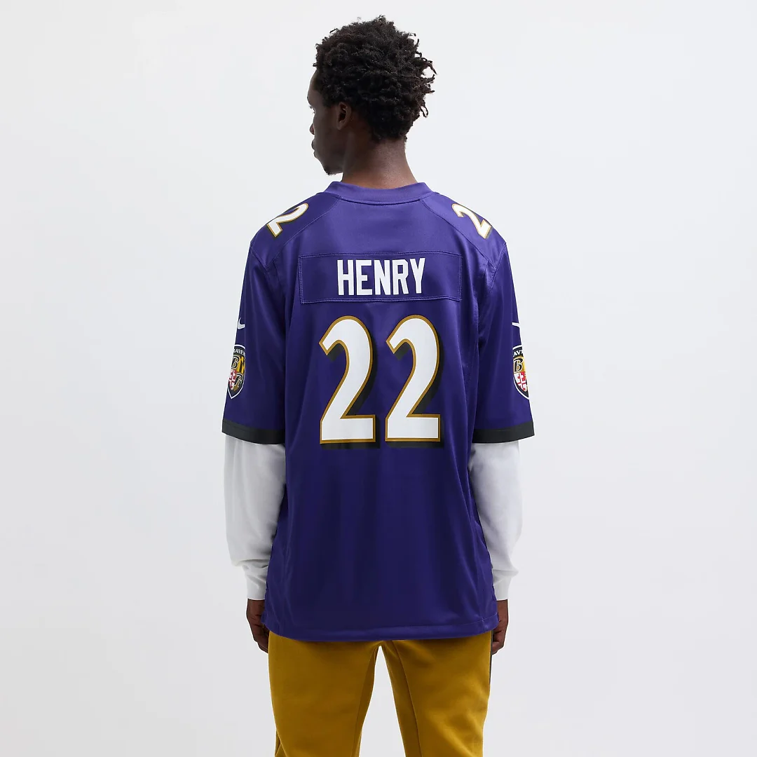 Zennovawear Derrick Henry Baltimore Ravens Game Player Jersey - Purple