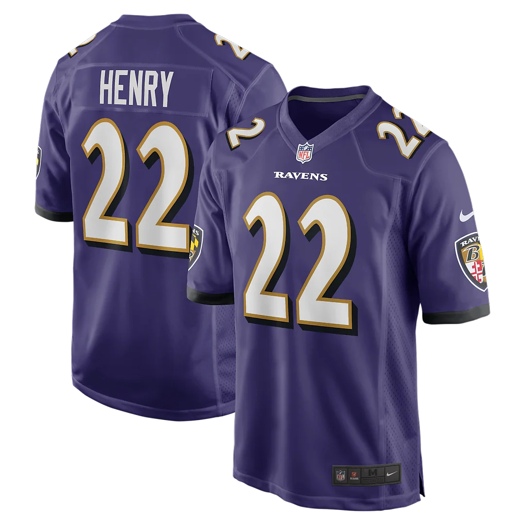 Zennovawear Derrick Henry Baltimore Ravens Game Player Jersey - Purple