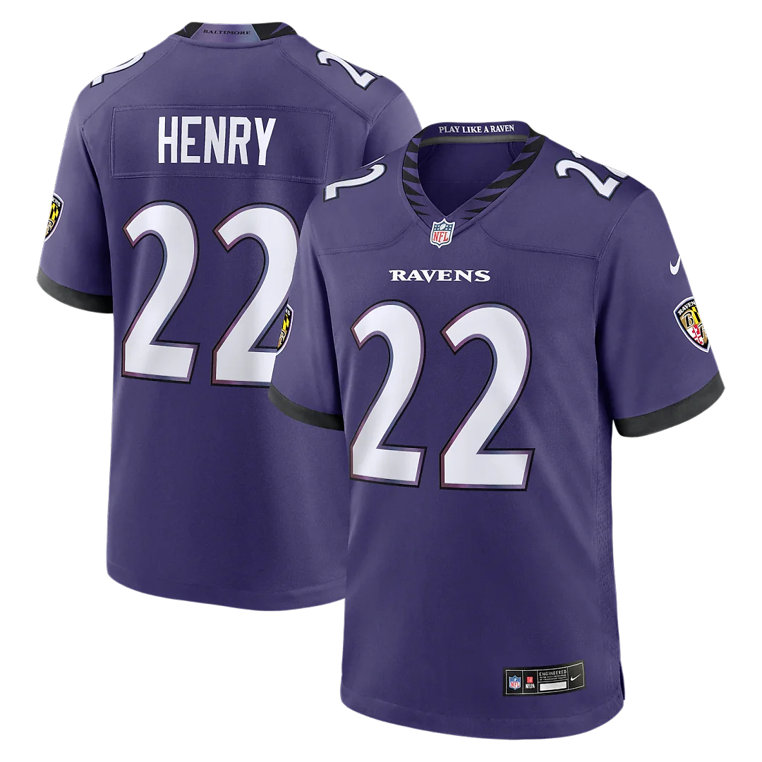 Zennovawear Derrick Henry Baltimore Ravens Team Game Jersey - Purple